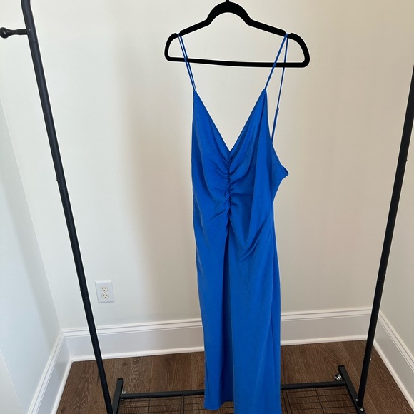 Zara Dresses & Skirts - Zara Vibrant Blue Backless Dress